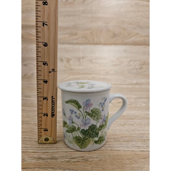 The Toscany Collection Flower Lidded Cup Botanical Floral Design Mug & L… - Picture 6 of 10